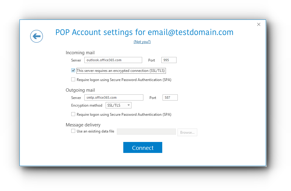 setting up gmail in outlook 2016 for pop