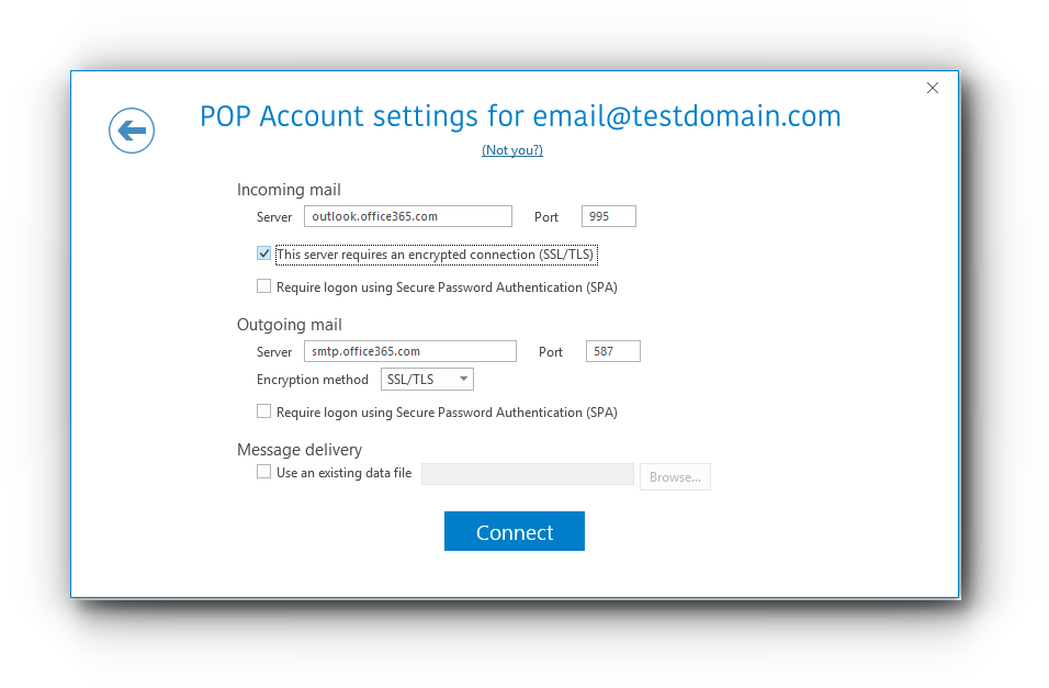 how to set tls encryption in outlook 2016 on mac